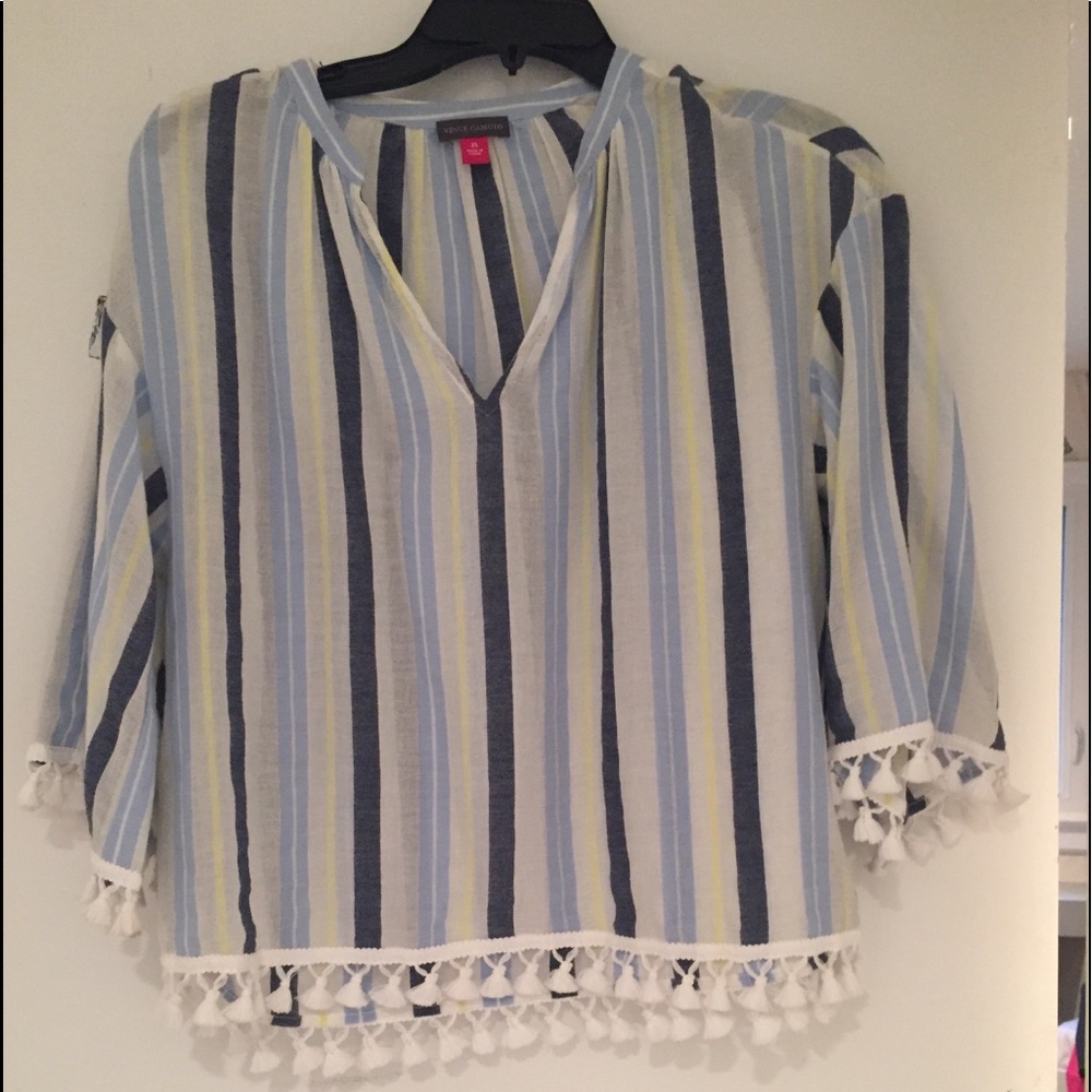 Vince Camuto Striped Shirt with tassels